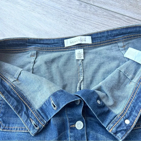 Kenneth Cole Denim A Line Button  Down Skirt - Picture 7 of 14